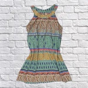 Y2k Fairycore Halter Paisley Print Dress